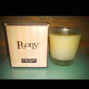 EXTREMELY RARE Henri Bendel 9.4 oz PEONY Scented Candle LIKE NEW IN BOX L@@K!!!